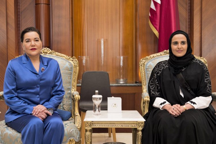 الأميرة للا حسناء في الافتتاح الرسمي لمكتبة قطر الوطنية نيابة عن الملك محمد السادس