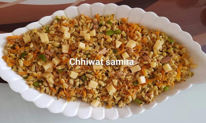 سلطة القمح بالجبن رائعة و صحية