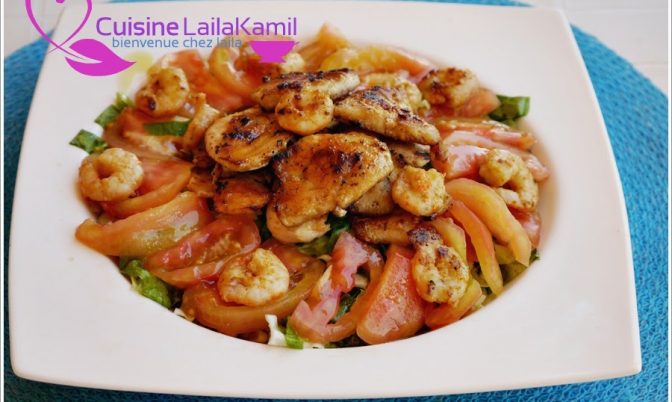سلطة بالدجاج والكروفيت لذيذة وصحية