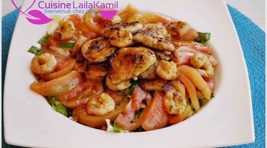 سلطة بالدجاج والكروفيت لذيذة وصحية