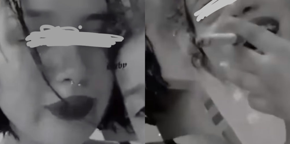 فيديو أثار الجدل.. شابة تحث طفلة على تدخين الحشيش وتصورها