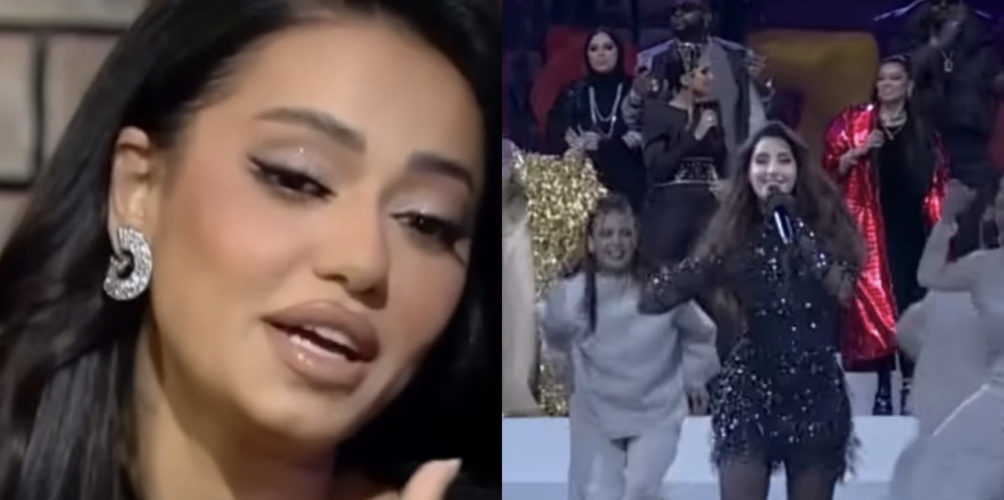 ما تسرطاتش ليها.. رحمة رياض « منزعجة » من خطف نورة فتحي الأضواء خلال حفل نهائي مونديال قطر (فيديو)