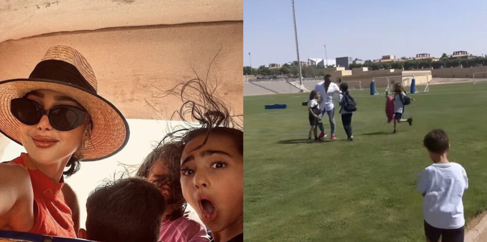 الانسجام لازال قائما بينهما رغم الطلاق.. بسمة بوسيل وتامر حسني معا في أول يوم دراسي لأبنائهما